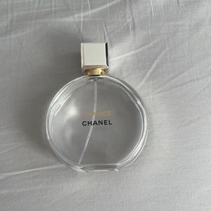 Empty bottle of Chanel Chance perfume